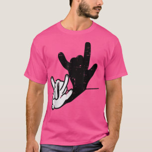 Bunny Rabbit Love You Hand Sign Language Funny Sha T-shirt