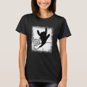 Bunny Rabbit Love You Hand Sign Language Shadow Bl T-shirt (Voorkant)