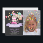 Bunny Rabbit Magic Show Zwart Meisje Verjaardagsfo Kaart<br><div class="desc">Deze schattige jongedame heeft een konijnenkonijn dat uitkijkt uit het pet van een goochelaar met nep/nep gouden sterren,  bunting flags en kleurrijke ballonnen in waterverf op een donkergrijze achtergrond. De achterzijde heeft een zwarte achtergrond met stippen. Personaliseer voor uw behoeften. Meer overeenkomende producten vind je in mijn winkel.</div>