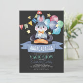 Bunny Rabbit Magician Magic Show Blk Boy Verjaarda Kaart (Staand voorkant)