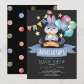 Bunny Rabbit Magician Magic Show Blk Boy Verjaarda Kaart (Voorkant / Achterkant)