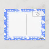  Bunny Rabbit met blauw en wit blauw Briefkaart (Achterkant)