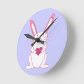 Bunny Rabbit met Heart Ronde Klok (Hoek)