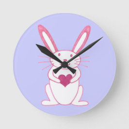 Bunny Rabbit met Heart Ronde Klok