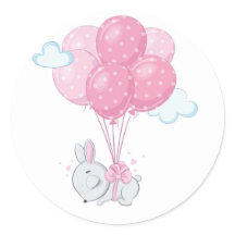 Bunny Rabbit met roze ballonnen
