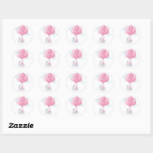 Bunny Rabbit met roze ballonnen Ronde Sticker (Vel)