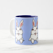 Bunny Rabbit Mok Coffee Cup Blue Bunny Cup (Voorkant links)