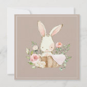 Bunny Rabbit Neutral Baby shower Invitation (Achterkant)