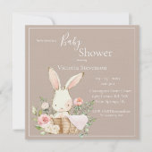 Bunny Rabbit Neutral Baby shower Invitation (Voorkant)