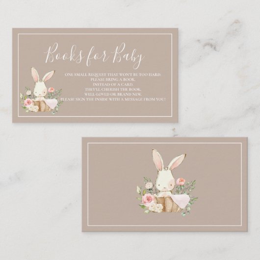 Bunny Rabbit Neutral Books voor Baby Behuizing Kaa Informatiekaartje (Voorkant / Achterkant)