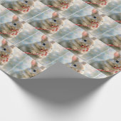 Bunny Rabbit Nibbling On a Candy Cane Cadeaupapier (Hoek)