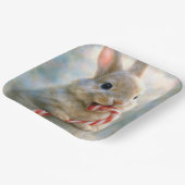 Bunny Rabbit Nibbling On a Candy Cane Papieren Bordje (Gebogen)