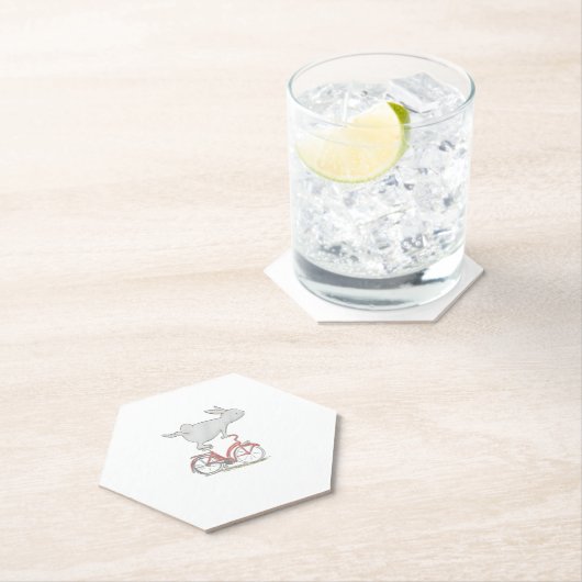 Bunny Rabbit On Bike _ Cycling _ Bicycle & G Kartonnen Onderzetters (Insitu)