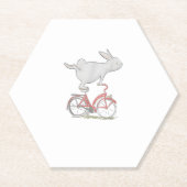 Bunny Rabbit On Bike _ Cycling _ Bicycle & G Kartonnen Onderzetters (Voorkant)