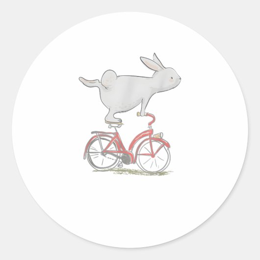 Bunny Rabbit On Bike _ Cycling _ Bicycle & G Ronde Sticker (Voorkant)