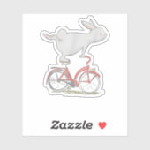 Bunny Rabbit On Bike _ Cycling _ Bicycle & G Sticker (Vel)