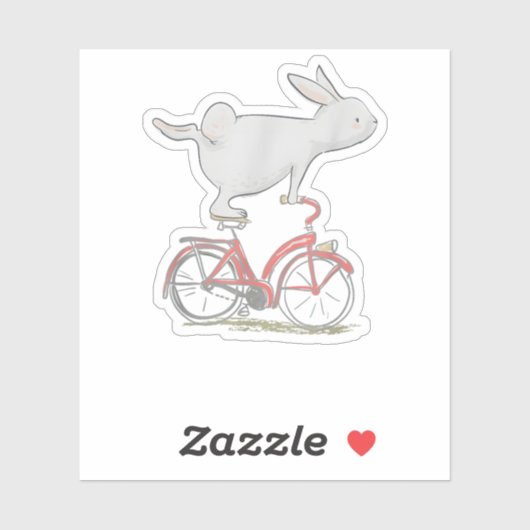 Bunny Rabbit On Bike _ Cycling _ Bicycle & G Sticker (Vel)
