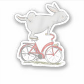 Bunny Rabbit On Bike _ Cycling _ Bicycle & G Sticker (Voorkant)