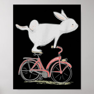 Bunny Rabbit On Bike Cycling Bicycle Poster