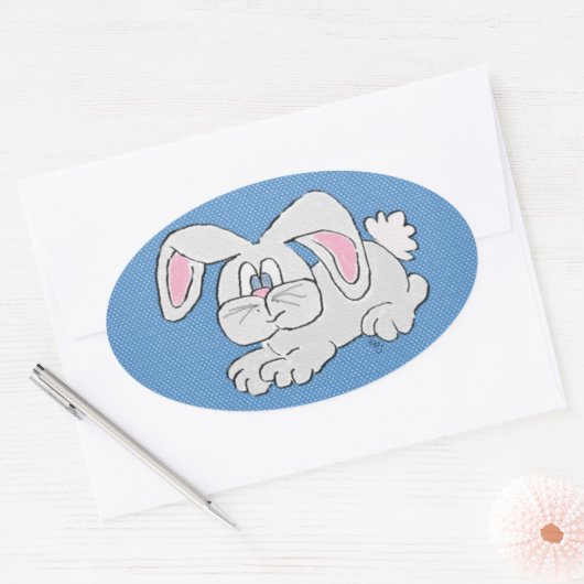 Bunny Rabbit Ovale Sticker (Envelop)