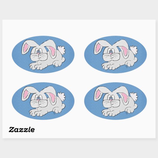 Bunny Rabbit Ovale Sticker (Vel)