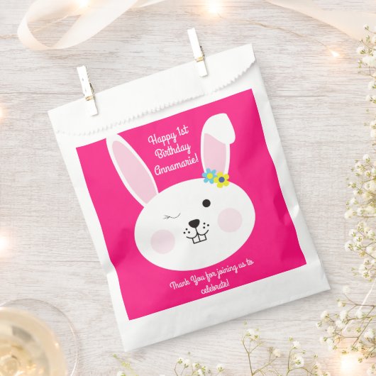 Bunny Rabbit Paaslente verjaardagsfeestje Bedankzakje (Geknipt)