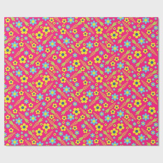 Bunny Rabbit Paaslente verjaardagsfeestje Cadeaupapier (Vlak)