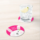 Bunny Rabbit Paaslente verjaardagsfeestje Ronde Kartonnen Onderzetter (Insitu)