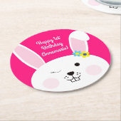 Bunny Rabbit Paaslente verjaardagsfeestje Ronde Kartonnen Onderzetter (Gebogen)