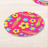 Bunny Rabbit Paaslente verjaardagsfeestje Ronde Kartonnen Onderzetter (Gebogen)