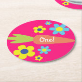 Bunny Rabbit Paaslente verjaardagsfeestje Ronde Kartonnen Onderzetter (Gebogen)