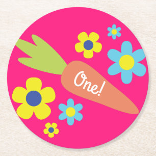 Bunny Rabbit Paaslente verjaardagsfeestje Ronde Kartonnen Onderzetter