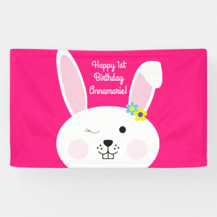 Bunny Rabbit Paaslente verjaardagsfeestje Spandoek