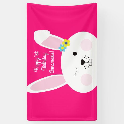 Bunny Rabbit Paaslente verjaardagsfeestje Spandoek (Verticaal)