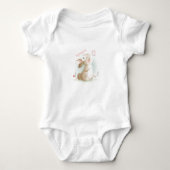 Bunny Rabbit Personalized Girly Pink Cute Romper (Voorkant)