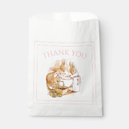 Bunny Rabbit Pink Baby shower Bedankzakje