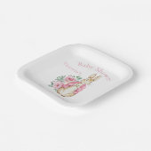 Bunny Rabbit Pink Baby shower Papieren Bordje (Gebogen)