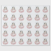 Bunny Rabbit Pink Floral Baby Script Baby shower Cadeaupapier (Vlak)