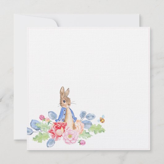 Bunny Rabbit Pink Floral Baby shower Uitnodiging (Achterkant)