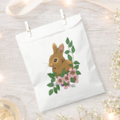 Bunny Rabbit Pink Flowers Bedankzakje (Geknipt)