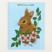 Bunny Rabbit Pink Flowers Planner (Voorkant)