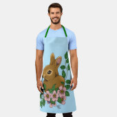 Bunny Rabbit Pink Flowers Schort (Gedragen)