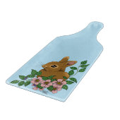Bunny Rabbit Pink Flowers Snijplank (Hoek)
