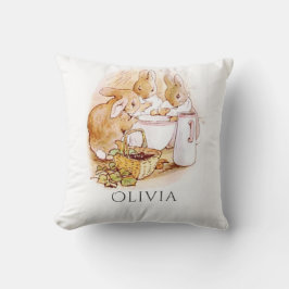 Bunny Rabbit Pink gepersonaliseerd Kussen