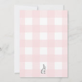 Bunny Rabbit Pink Gingham 1st Birthday Uitnodiging (Achterkant)