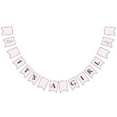 Bunny Rabbit Pink Gingham Baby shower Bunting Flag Vlaggetjes (Alle)