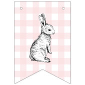 Bunny Rabbit Pink Gingham Baby shower Bunting Flag Vlaggetjes (Tweede vlag)