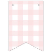 Bunny Rabbit Pink Gingham Baby shower Bunting Vlaggetjes (Eerste vlag)