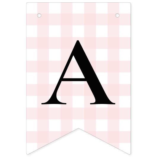 Bunny Rabbit Pink Gingham Birthday Bunting Banner (Derde vlag)