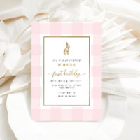 Bunny Rabbit Pink Gingham Birthday Folie